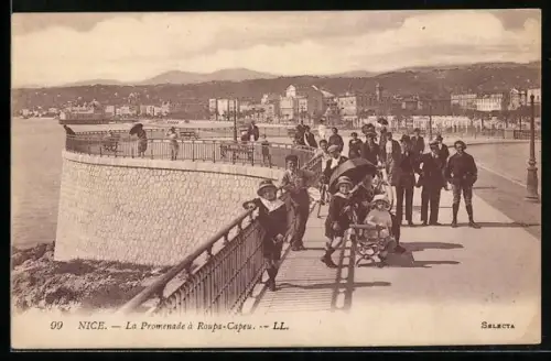 AK Nice, La Promenade à Roupe-Capeu