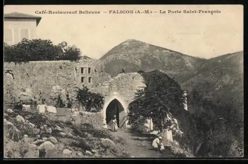 AK Falicon /A.-M., Café-Restaurant Bellevue, La Porte Saint-Francois