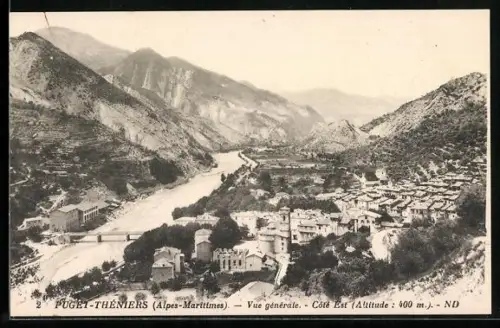 AK Puget-Théniers /Alpes-Maritimes, Vue générale, Côté Est