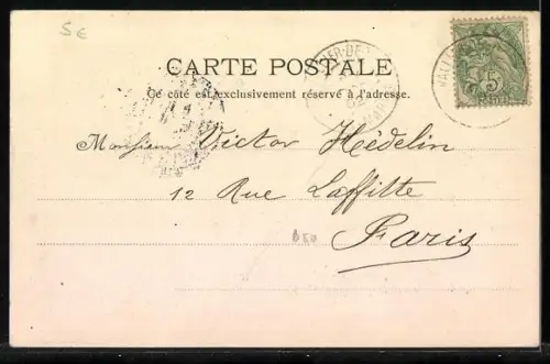 AK Saint-Vallier, Vue générale avec calèche sur le chemin