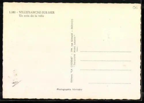 AK Villefranche-sur-Mer, Un coin de la ville