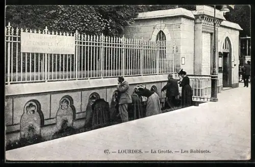 AK Lourdes, La Grotte, Les Robinets