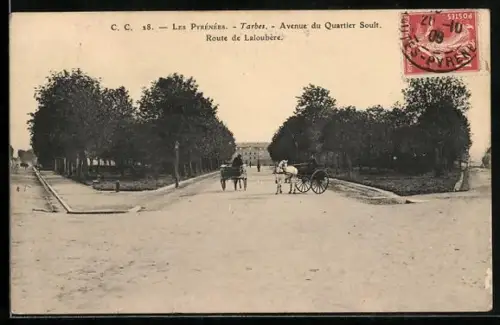 AK Tarbes, Les Pyrénées, Avenue du Quartier Soult, Route de Laloubère