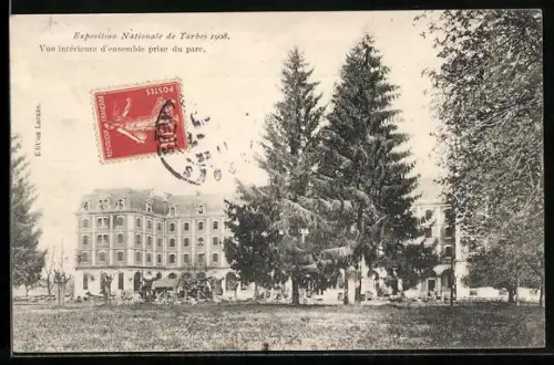 AK Tarbes, Exposition Nationale 1908, Vue intérieure d`ensemble prise du parc