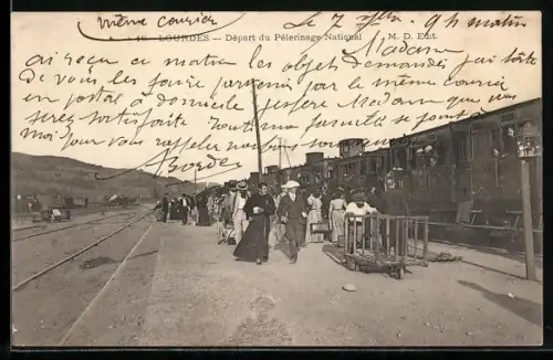 AK Lourdes, Départ du Pélerinage National