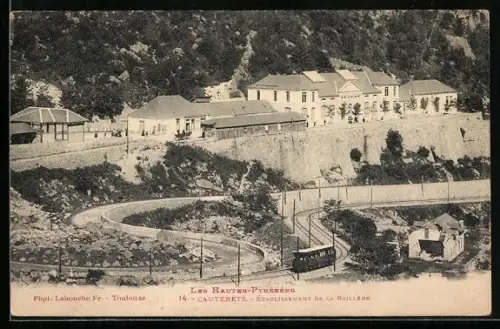 AK Cauterets, Etablissements de la raillere, Strassenbahn