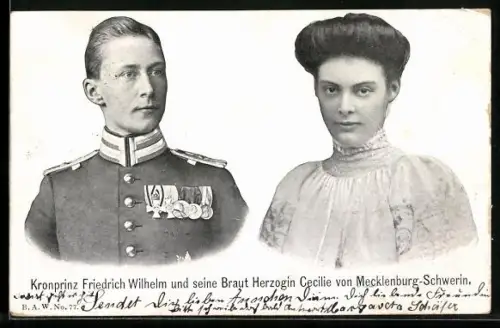 AK Das Kronprinzenpaar, Andenken an die silberne Hochzeit des Kaiserpaars