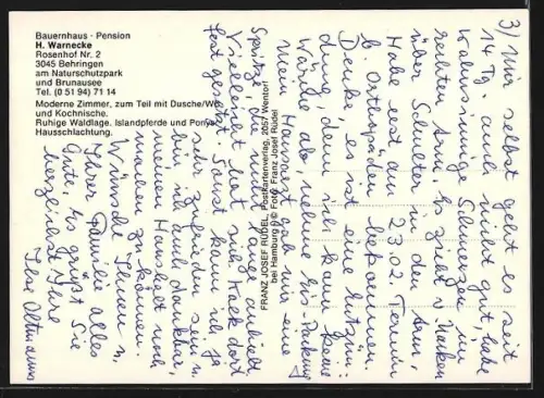 AK Behringen / Lüneburger Heide, Pension H. Warnecke, Aussenansicht mit Grünanlagen