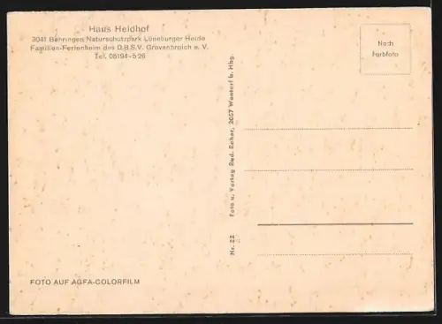 AK Behringen /Lüneburger Heide, Ferienheim des D.B.S.V. Grevenbroch, Haus Heidhof aus der Aussenansicht