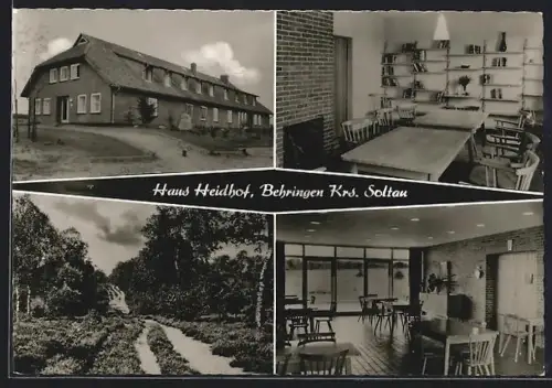 AK Behringen / Lüneburger Heide, vier Ansichten Haus Heidhof und Umgebung