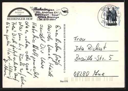 AK Behringen / Lüneburger Heide, Hotel Behringer Hof, Aussenperspektive mit Natur