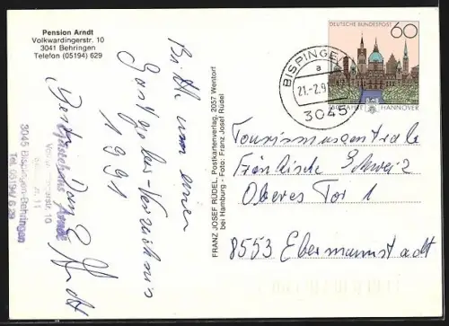 AK Behringen / Lüneburger Heide, Pension Arndt in der Volkwardingerstrasse 10, Aussenperspektive