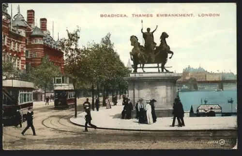 AK London, Boadicea, Thames Embankment, Tramway