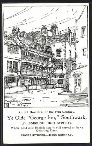 Künstler-AK Southwark, Ye Olde George Inn