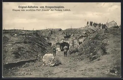AK Lüttich, Festung, Zerstörtes Fort Loucin, Soldaten