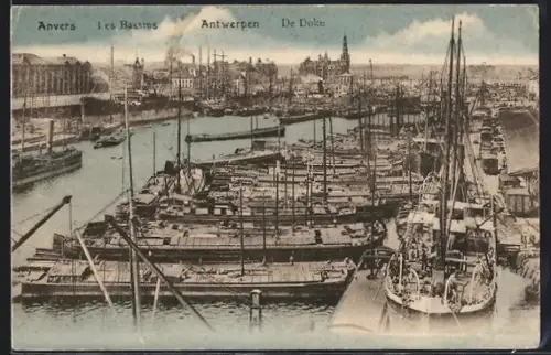 AK Anvers, Bassin Bonaparte, Hafen