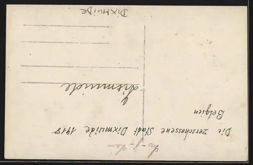 AK Dixmuide, Zerschossene Stadt 1918, Ruinen-Panorama