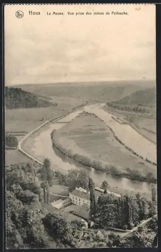 AK Houx, La Meuse, Vue prise des ruines de Pollvache