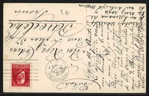 AK Lüttich, Von den Belgiern zerstörte Brücke über die Maas, dahinter die Pontonbrücke