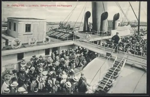 AK Ostende, La Malle, Débarquement des Passagers