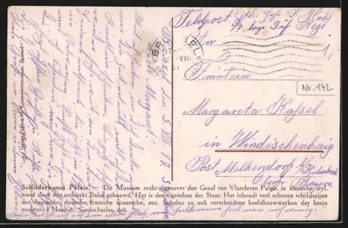 AK Brussel, Palais de Beaux-Arts, Strassenbahn