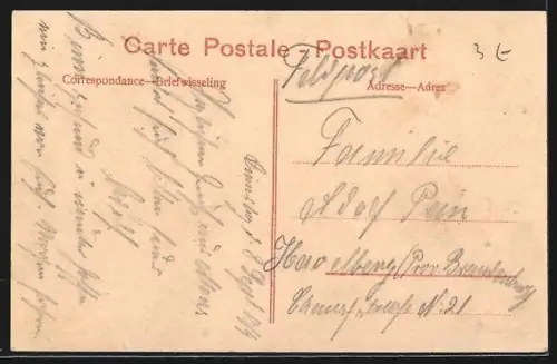 AK Mons, Place de la Station et Statue de Léopold Ier