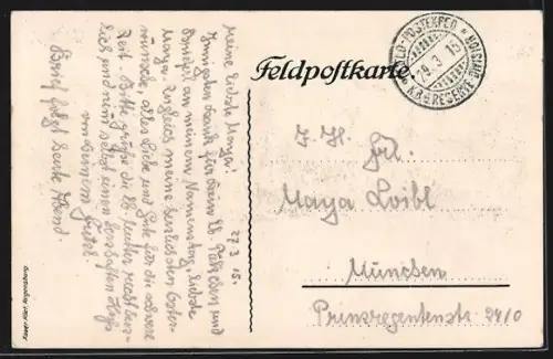 Künstler-AK Wytschaete, Strassenpartie