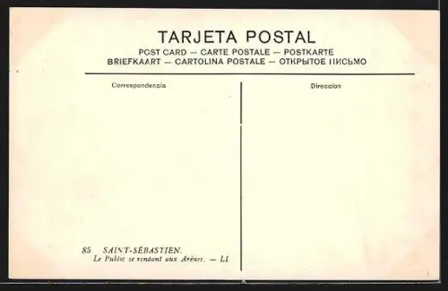 AK San Sébastian, Le Public se rendant aux Arènes