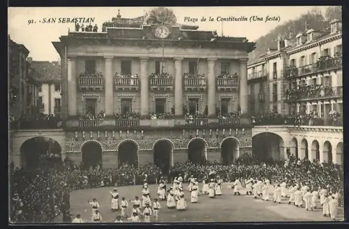 AK San Sebastian, Plaza de la Constitución, Una fiesta