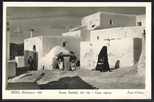 AK Ibiza /Baleares, Santa Eulalia del río, Casa típica