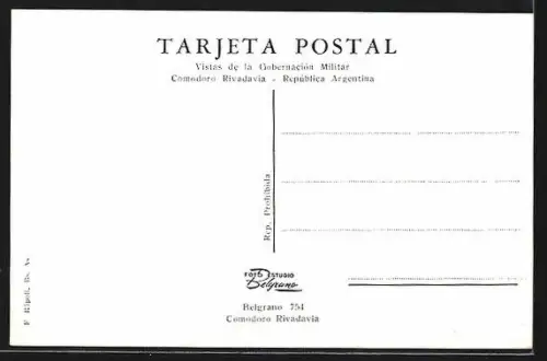 AK Comodoro Rivadavia /G. M., Plazoleta Gral, San Martín en día de nieve