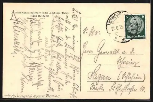 AK Niederhaverbeck /Lüneburger Heide, Haus Heidetal aus der Vogelschau