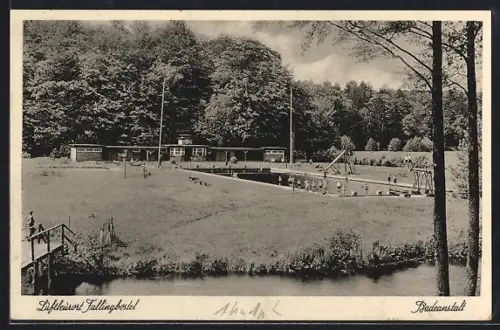 AK Fallingbostel, Gäste in der Badeanstalt