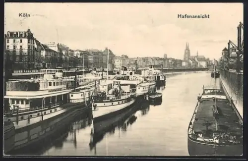 AK Köln, Hafenansicht