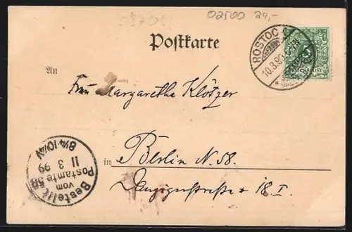 AK Rostock i. M., Marktplatz mit Marienkirche