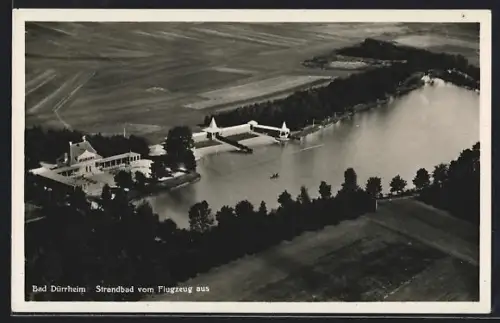 AK Bad Dürrheim, Strandbad vom Flugzeug aus