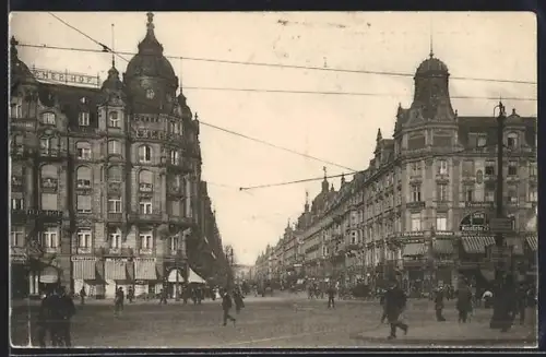 AK Frankfurt a. M., Bahnhofsplatz und Kaiserstrasse