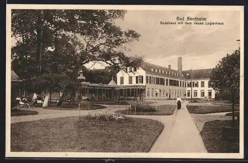 AK Bad Bentheim, Badehaus mit dem neuen Logierhaus