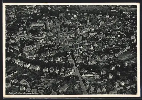 AK Herford, Ortsansicht vom Flugzeug aus