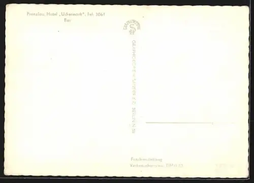 AK Prenzlau, Hotel Uckermark, Bar