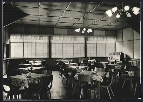 AK Tornow / Neuruppin, Ruppiner Schweiz, Gaststätte Tornow, Innenansicht Speiseraum