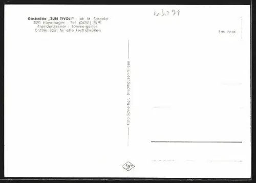 AK Hoyerhagen, Gasthaus Tivoli, Inh. M. Scheele