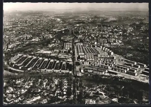 AK Frankfurt-Sachsenhausen, Mörfelder-Landstrasse vom Flugzeug aus