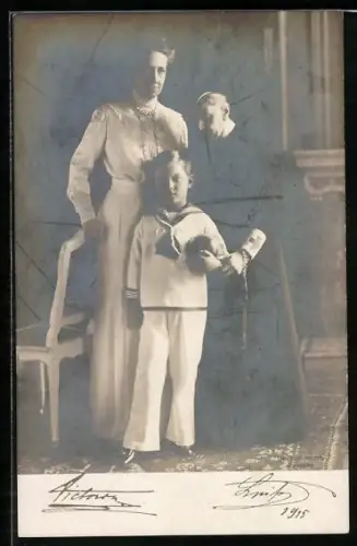 AK Die Familie des Grossherzogs von Baden, Victoria und Luise, 1915