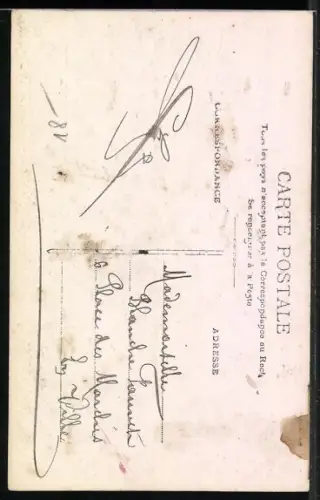 AK Lune Roussel, Kind zeigt lange Nase unterm traurigen Vollmond, Fotomontage