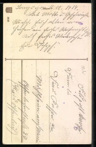 AK Postkutsche, Weihnachtsgruss