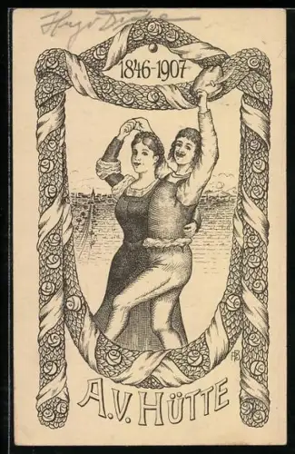Künstler-AK A. V. Hütte, Tanz
