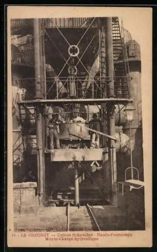 AK Le Creusot, Monte-Charge hydraulique et Usines Schneider, Fabrikarbeiter
