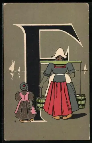 AK Buchstabe F, Holländische Trachten