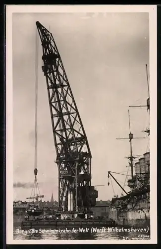 AK Wilhelmshaven, grösster Schwimmkran der Werft